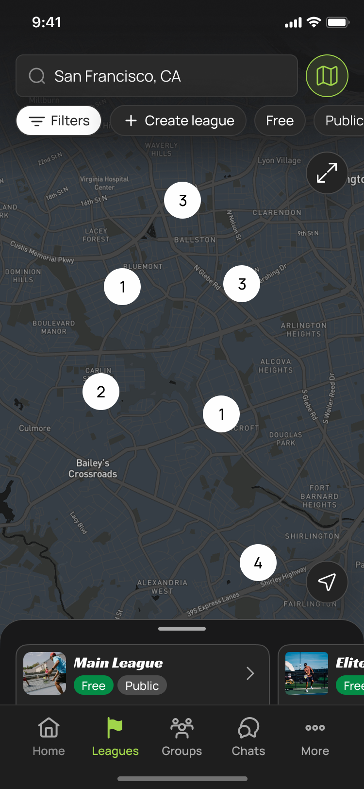 Discover leagues nearby